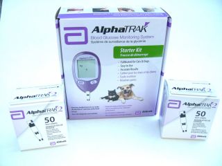 NEW AlphaTRAK 2 Blood Glucose Meter Starter Kit 125 Test Strips Dog