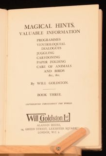  Magical Hints Valuable Information Will Goldston Book Three