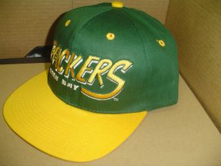 Green Bay Packers NFL Snapback 1 Size Vtg Style Green Adult Cotton Hat