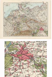 Antique Times of London Map Germany Prussia 1900