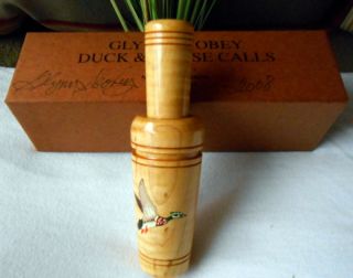 Awesome Rare Glynn Scobey Curly Maple 801 Wood Duck Call w Signed Box