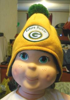 Green Bay Packers Baby Fleeced lined Knit Beanie Hat with flaps NFL