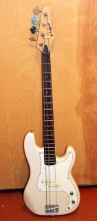 Vintage 1970s Matsumoku Lotus Precision 4 String White Bass Guitar
