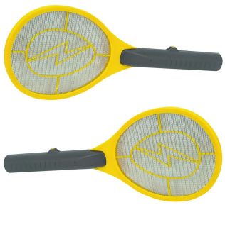 Two 2 Electric Fly Swatters Electronic Bug Zapper Rackets Zap The Bugs