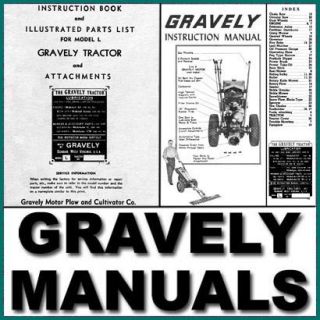 GRAVELY Model L SERVICE Repair Manual, PARTS IPL, Operators USER  174