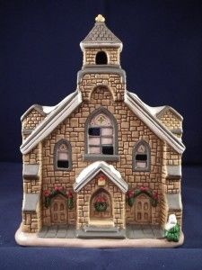 Lefton Colonial Village 05825 RARE Old Stone Church New Old Stock 1987