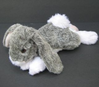 11 Gray White Bunny Rabbit Furry Plush Applause Stuffed Animal
