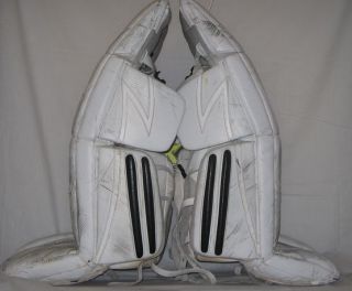 Used Brians DX2 35 White Ice Hockey Goalie Leg Pads