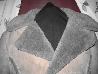 vintage Gray ★ Sheepskin Shearling Mountain Marlboro Man Coat