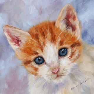 Greek Kitten Original Rachel Stribbling Oil Painting
