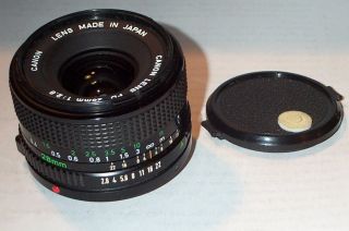Used Canon FD mount 28mm F2.8 manual focus wide angle lens, very good