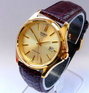Casio Gold Round Dial with Date Mens Gold Watch 5