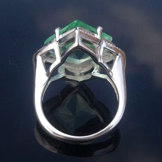  Jewelry Gift Silver Gemstone Ring Green Quartz Ring Size 8