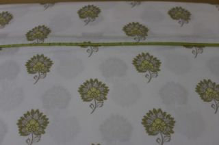  Santorini Floral Queen Sheet Set Lime Green White 4pc