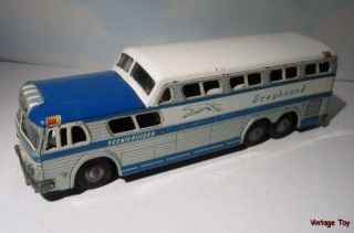 Greyhound Scenicruiser 14 Tin Friction Bus KTS 1960 Japan Toy