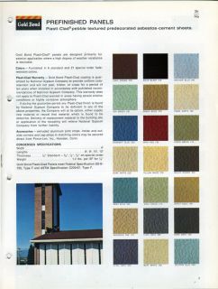1967 National Gypsum Gold Bond Asbestos Siding Cement Wall Board Panel