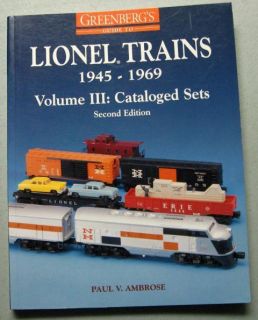 Greenberg’s Guide to Lionel Trains Vol 3 Postwar Cataloged Sets 1945