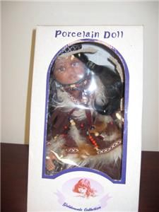 Goldenvale Collection Porcelain Doll Native American Indian Girl w Box