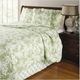 Greenland Home Fashions Mandarin 4 Piece Quilt Set in Thyme