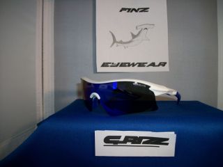 Brand New Finz Polarized Golf Sunglasses White Blue Mirror Lens Grizz