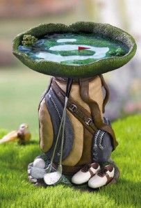  Golfers Gift Golf Bird Bath Lawn Yard Ornament Statue New
