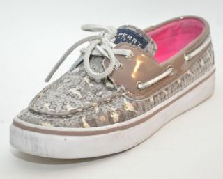 Sperry Angelfish Bahama Greig Leopard Sequins Shoe Women Shoes 6 M