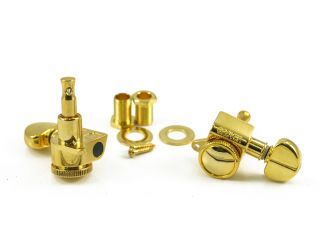 Grover 505G6 Mini Roto Grip Locking Tuners 6 in Line Gold