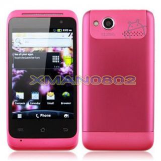  Android 2 3 Dual Sim MTK6513 MP4 WiFi GPS Cell Phone C110 Pink