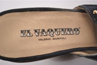 El Vaquero by Valerio Giuntoli Blue Suede Western Cowboy Mule Brand