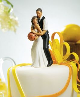 Basketball Dream Team Bride Groom Wedding Cake Top Topper Can Be