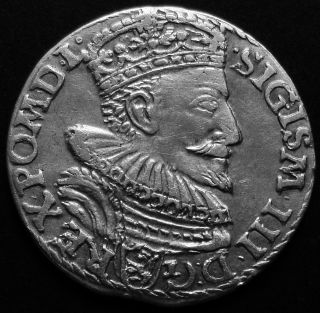 Poland RARE AR 3 Grosz Sigismund III Waza 1594 Malbork