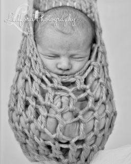 Crochet Newborn Baby Tan Hanging Cocoon Photo Prop