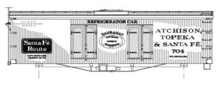 ATSF SANTA FE REFRIGERATOR CAR HO Model Railroad Unptd Wood Craftsman