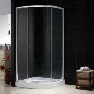  Door Shower Enclosure with Base and Backwall Clear Glass