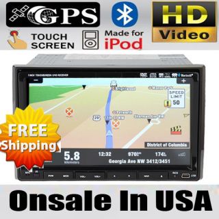 Auto HD 7 in Dash Car Stereo DVD CD Radio Player iPod GPS SAT