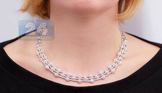 14k White Gold 10 67 Ct Icy White Diamond Womens Chain Necklace 18