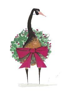 Buckley Moss Christmas Goose  New Professionally Framed & Double