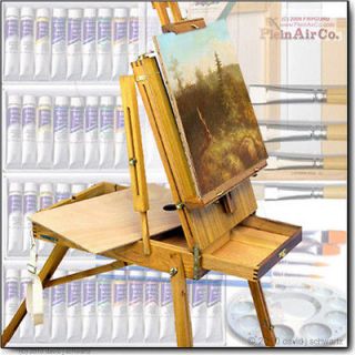 French Art Easel Oil Painting Hardwood $500 Supply Set Great