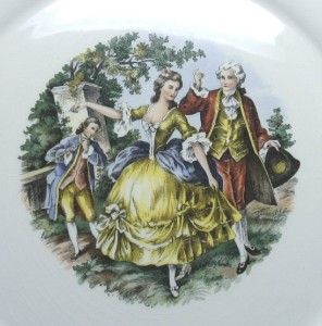 Harker Pottery Dinner Plate 22kt Gold Trim Victorian Courting Couple