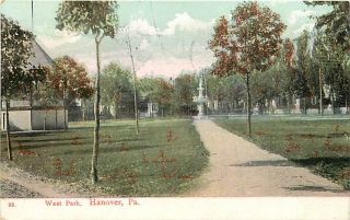 PA Hanover West Park mailed 1909 Town View T37779