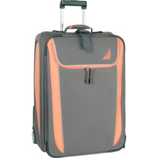Nautica Spinnaker Expandable Gray Orange 25 Suitcase $340 New Hot