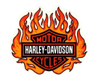 Vintage RARE Harley Davidson Authentic D37 Decal Sticker Flame Bar