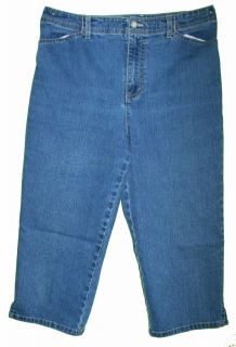 Gloria Vanderbilt Capris sz 12P Petite Womens Blue Jeans Denim Pants
