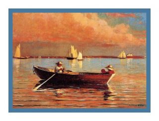  Winslow Homers Boat in Gloucester Harbor Counted Cross Stitch Chart