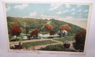 1919 Grand View Playground Peoria Illinois Postcard