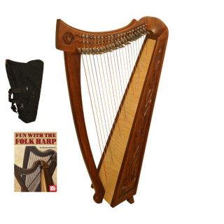 New 22 String Balladeer Harp Combo w Case Strings Book