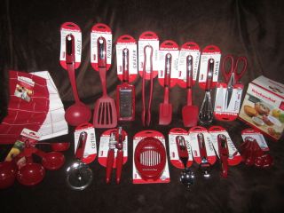 KitchenAid EMPIRE RED 29pc lot set grater can opener peeler turner
