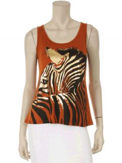 New Womens Zebra Animal Stripe Print Popular Sexy Hot Top Black Red T