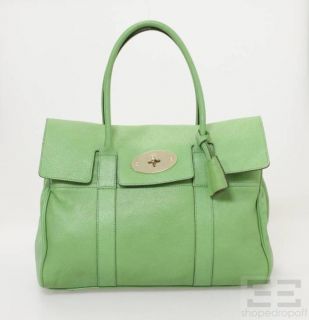 Mulberry Grass Green Glossy Goatskin Leather Bayswater Bag