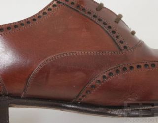 Gravati Cognac Leather Oxford Lace Up Flats Size 10 5N